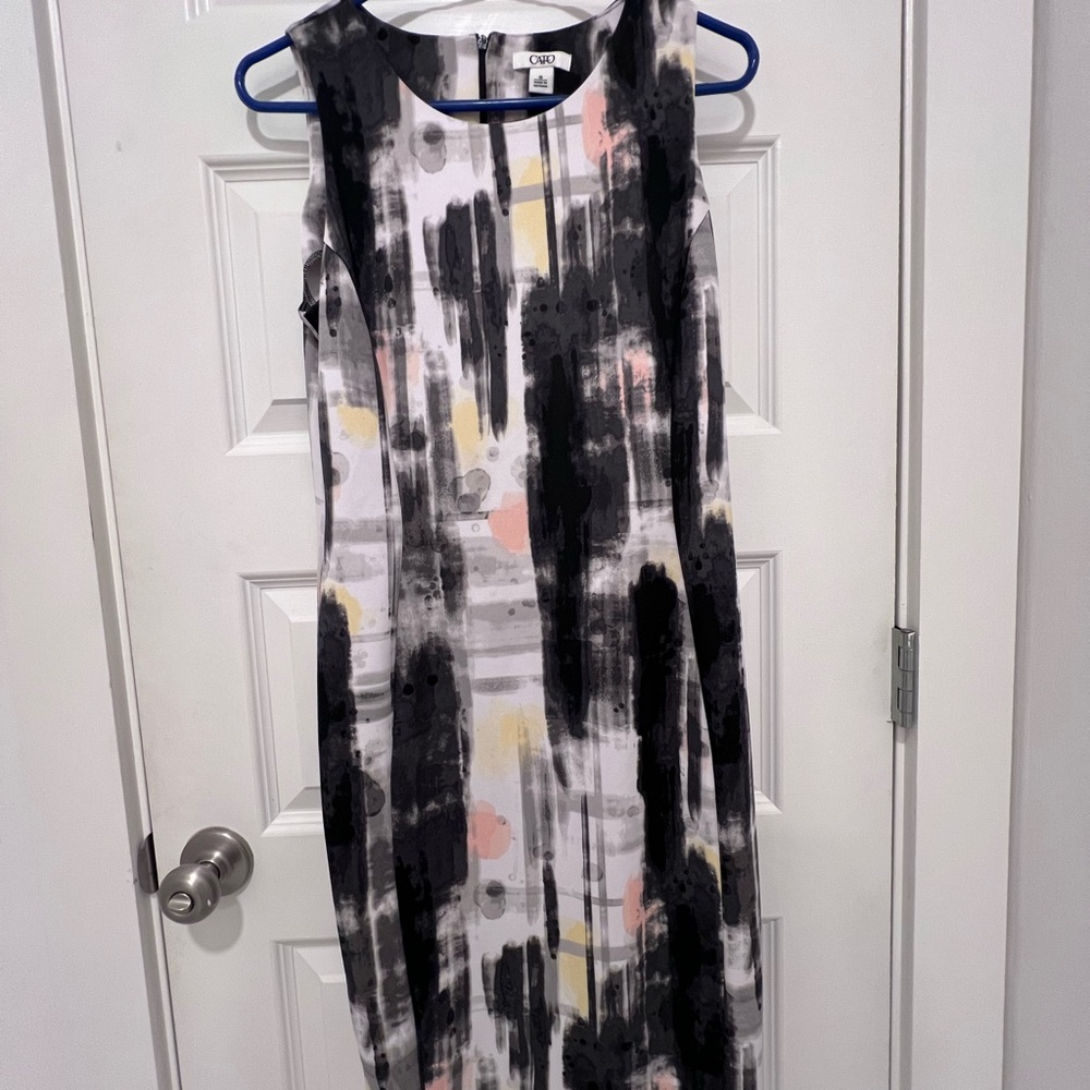Cato Black and White Sleeveless Sheath Dress